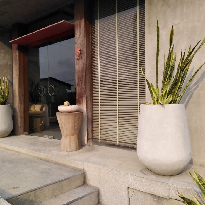 EGG 3 กระถางปูนคอนกรีตเสริมเหล็ก ทรงตอตาล-ตกแต่งพื้นที่ outdoor นอกอาคาร